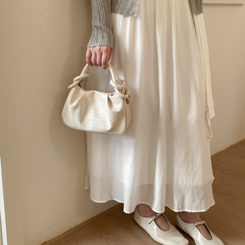2026-May Woven embossed PU handbag, shoulder bag, crossbody bag