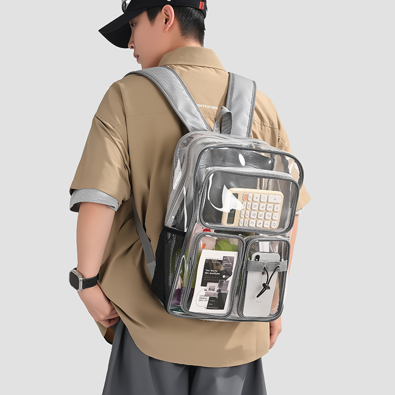 2026-May Transparent Backpack for Men Women  Lightweight PVC Soft shoulder strap