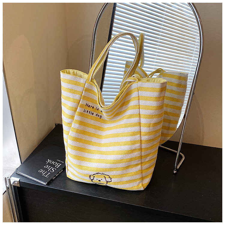 Striped canvas bag large capacity casual shoulder bag crossbody bag