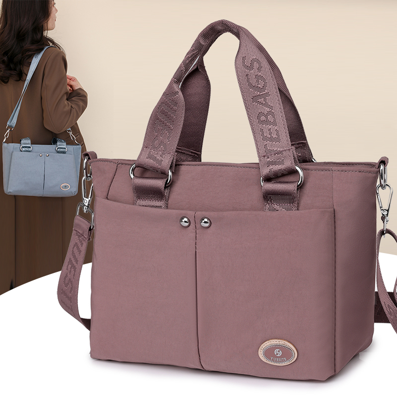 Large-capacity canvas tote and crossbody bag for commuting